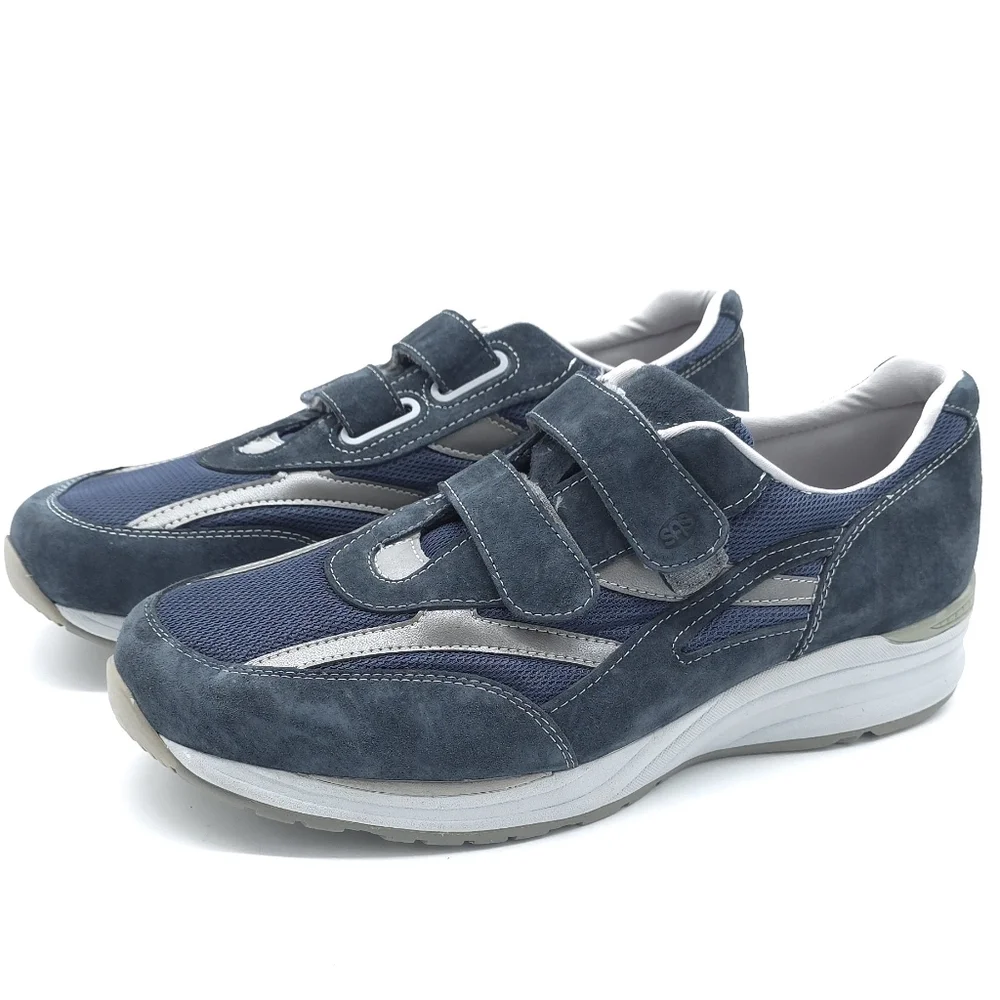SAS Mens JV Mesh Walking Sneakers Size 16 M Blue Tripad Comfort Suede